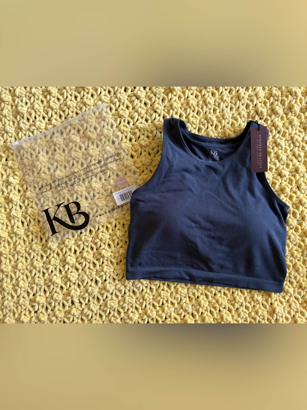 Kindred Bravely Navy Crop Sublime Bamboo Nursing Bra Small